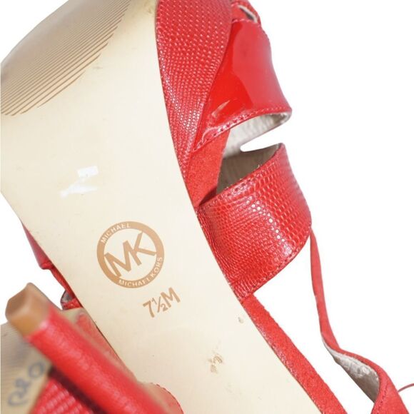Michael Kors Red Suede Stiletto Pumps, Size 7 - Picture 9 of 11